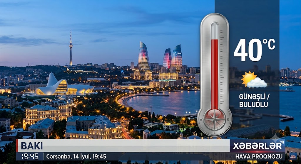 Sabahın havası: Bəzi rayonlarda leysan, dolu və 40 dərəcə isti gözlənilir