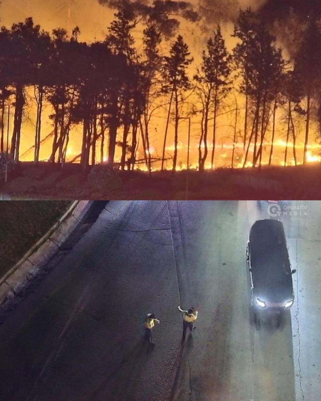 Yasamalda otluq ərazi yanır, yol bağlandı