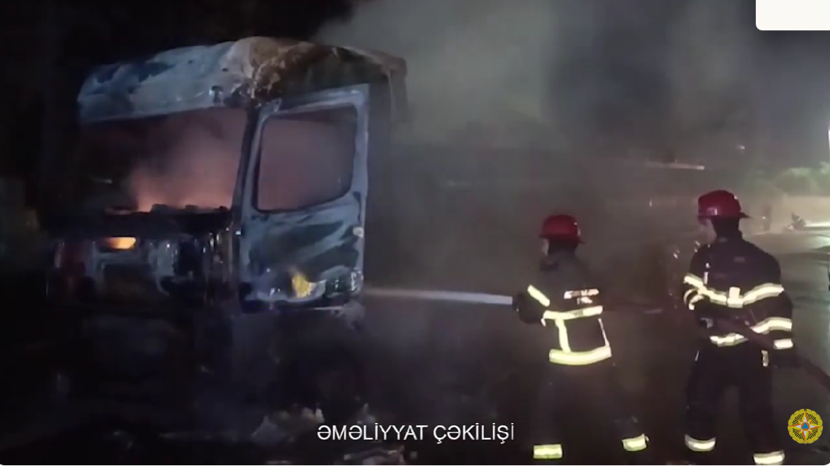 Bakıda 31 ton dizel daşıyan yük avtomobilində yanğın baş verdi-VİDEO