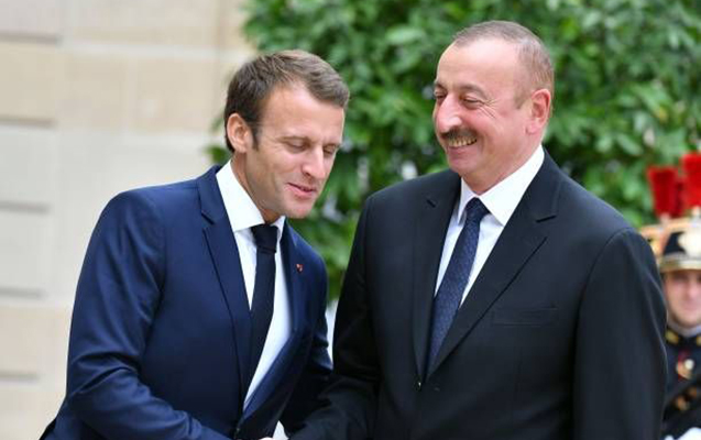 İlham Əliyev Emmanuel Makronu Fransa Milli Bayramı münasibətilə təbrik edib