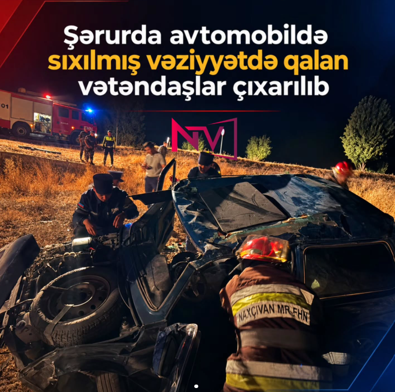 Şərurda “Niva” aşıb – İki nəfər avtomobildə sıxıldı